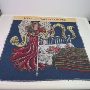 Guardian Angel (1) Tapestry Panel Metallic Accents 17"